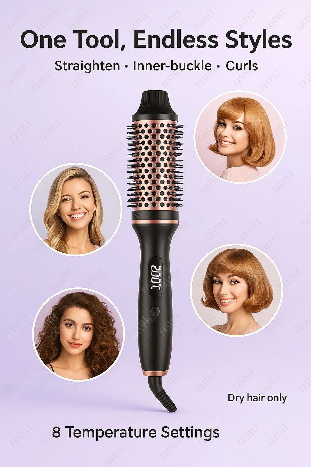 10 Hair Curler Ceramic Curling Iron Anti Scald Double PTC For Women Hot Brush Travel Fast Heating Heated Brush Thermal Brush