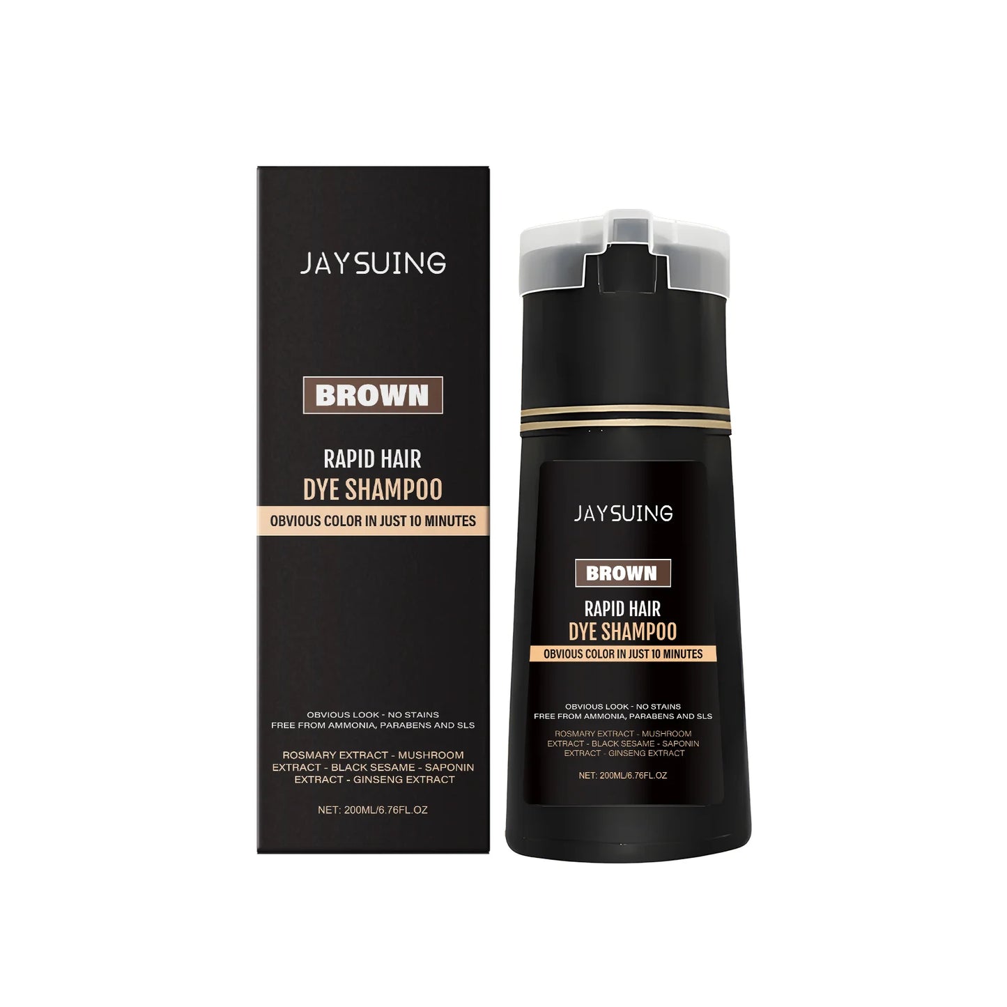 Men Hair Dye Shampoo 3 in 1 for Gray White Hair Coverage Natural Herbal Ingredient Brown Hair Coloring Black Beard Color Shampoo