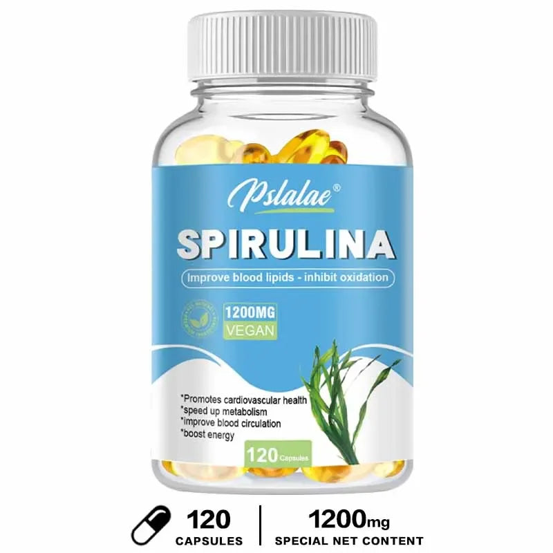Organic Spirulina Capsules - Cardiovascular Health Eye &Brain Health, Antioxidant