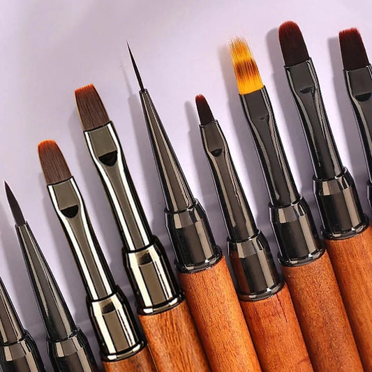 Nail Art Brush Sandalwood Lines Drawing Painting Phototherapy Gradient Sweeping Specific Pen UV Gel Liner Brush Manicure Tools