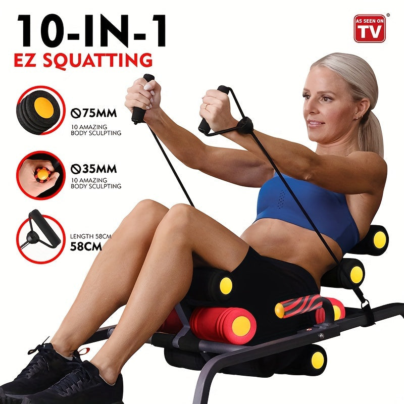 1pc Full-Body Fitness Workout Machine: Abdominal Trainer, Back Stretcher, Squat Trainer, Sit-up Exercise Trainer, Push-up Board for Core Strength and Muscle Building