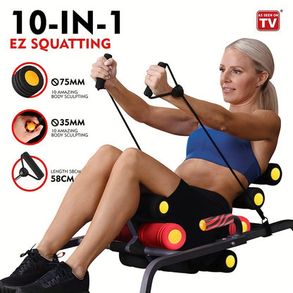 1pc Full-Body Fitness Workout Machine: Abdominal Trainer, Back Stretcher, Squat Trainer, Sit-up Exercise Trainer, Push-up Board for Core Strength and Muscle Building