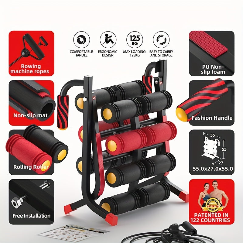 1pc Full-Body Fitness Workout Machine: Abdominal Trainer, Back Stretcher, Squat Trainer, Sit-up Exercise Trainer, Push-up Board for Core Strength and Muscle Building