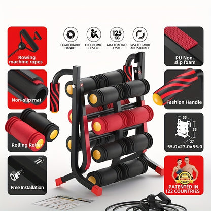 1pc Full-Body Fitness Workout Machine: Abdominal Trainer, Back Stretcher, Squat Trainer, Sit-up Exercise Trainer, Push-up Board for Core Strength and Muscle Building