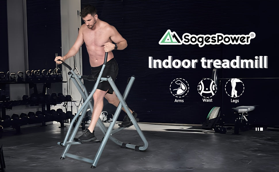 SogesPower Air Walk Trainer Elliptical Machine Glider, Elliptical Exercise Machine With Monitor For Home Gym, Low-Impact Design Elliptical Machine For Full Body Fitness Workout, 330LBS Weight Capacity