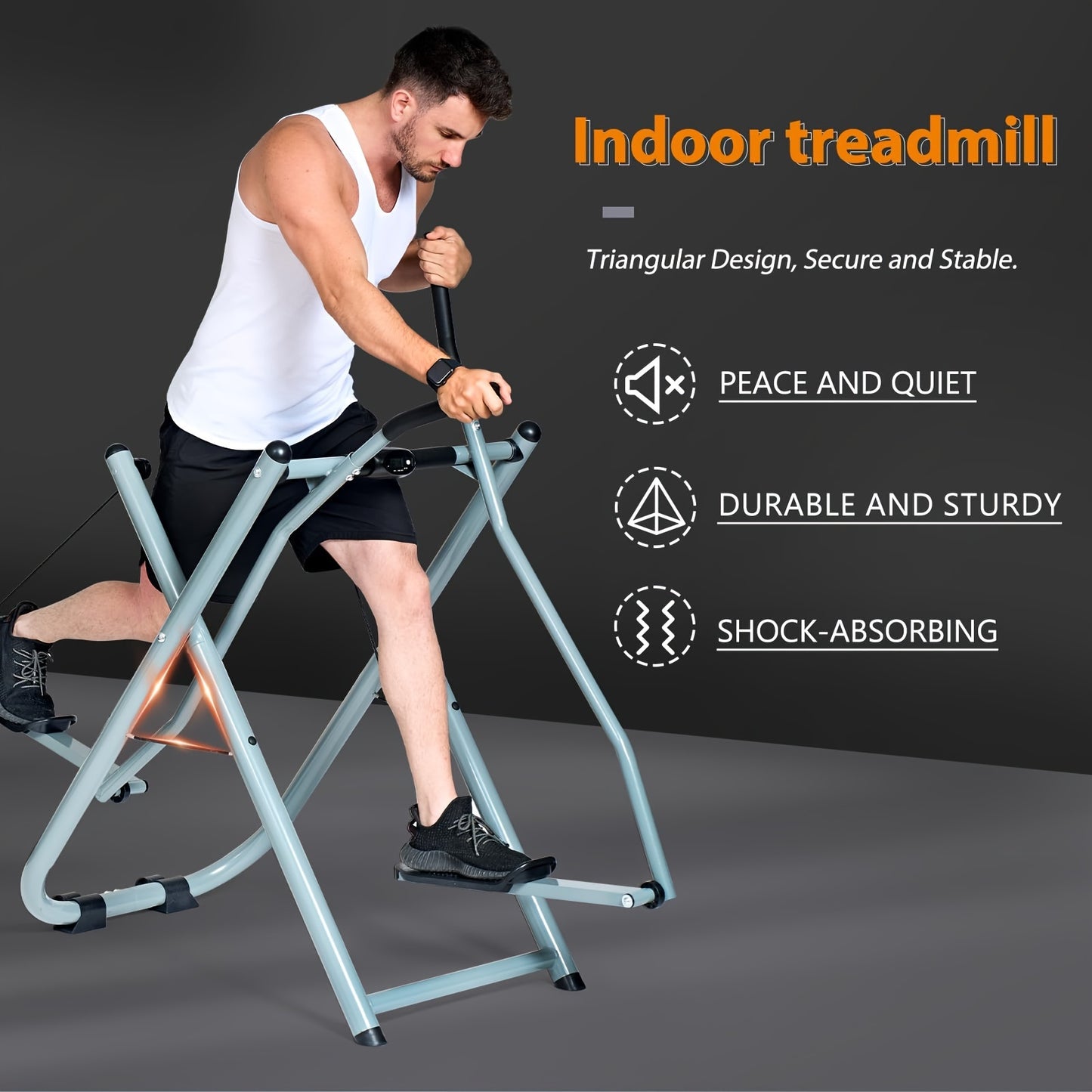 SogesPower Air Walk Trainer Elliptical Machine Glider, Elliptical Exercise Machine With Monitor For Home Gym, Low-Impact Design Elliptical Machine For Full Body Fitness Workout, 330LBS Weight Capacity