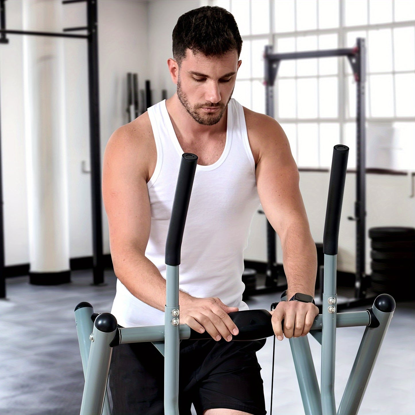 SogesPower Air Walk Trainer Elliptical Machine Glider, Elliptical Exercise Machine With Monitor For Home Gym, Low-Impact Design Elliptical Machine For Full Body Fitness Workout, 330LBS Weight Capacity