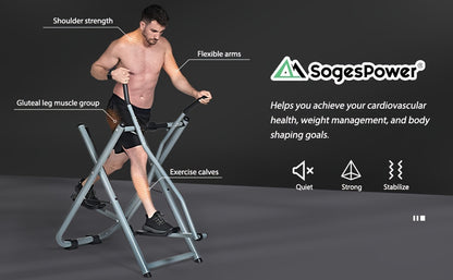 SogesPower Air Walk Trainer Elliptical Machine Glider, Elliptical Exercise Machine With Monitor For Home Gym, Low-Impact Design Elliptical Machine For Full Body Fitness Workout, 330LBS Weight Capacity