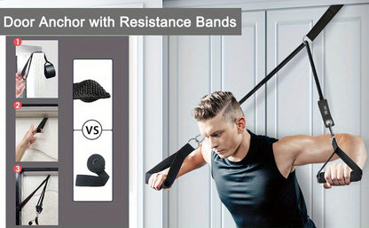 Adjustable 3-Section Pilates Bar Kit With 4 Resistance Bands (30 & 50lbs), Portable Home Workout Equipment For Full Body Fitness, With Ankle Straps, Door Anchor & Buckles