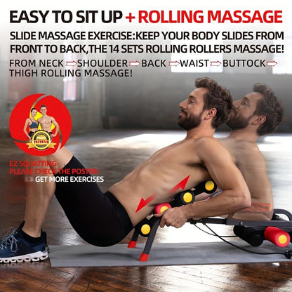 1pc Full-Body Fitness Workout Machine: Abdominal Trainer, Back Stretcher, Squat Trainer, Sit-up Exercise Trainer, Push-up Board for Core Strength and Muscle Building