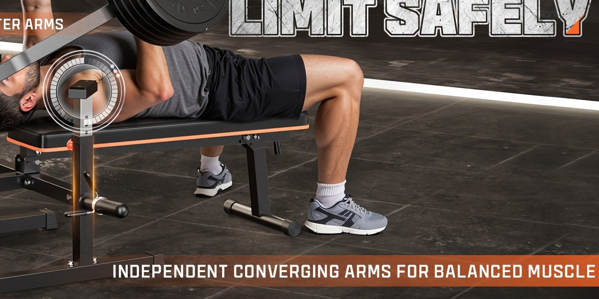 Ultimate 4-in-1 Compact Home Gym - Adjustable Bench & Converging Arms for Efficient AB Workouts, Shoulder Training, and Total Body Fitness - 1250lbs Capacity, Perfect Gift for Fitness Enthusiasts