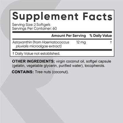 Astaxanthin Health Supplement 120 Capsules Cardiovascular Support Metabolism Boost Eye Joint Skin Health Beauty & Health Care