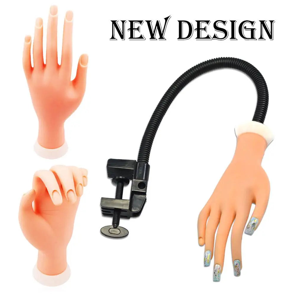 Nail Art Training Fake Hand Display False Tips UV Gel Polish Painting Tools Manicure  Practice Model