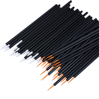 50pcs Disposable Nail Art Brush Eyeliner Eyeline Makeup Tools Manicure Painting Pen Tool Brushes