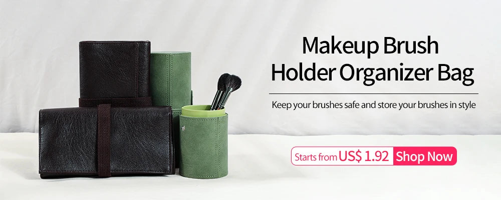 OVW Portable Makeup Brush Bag Holder for Cosmetic Tools Make up Collector Nylon with Zip