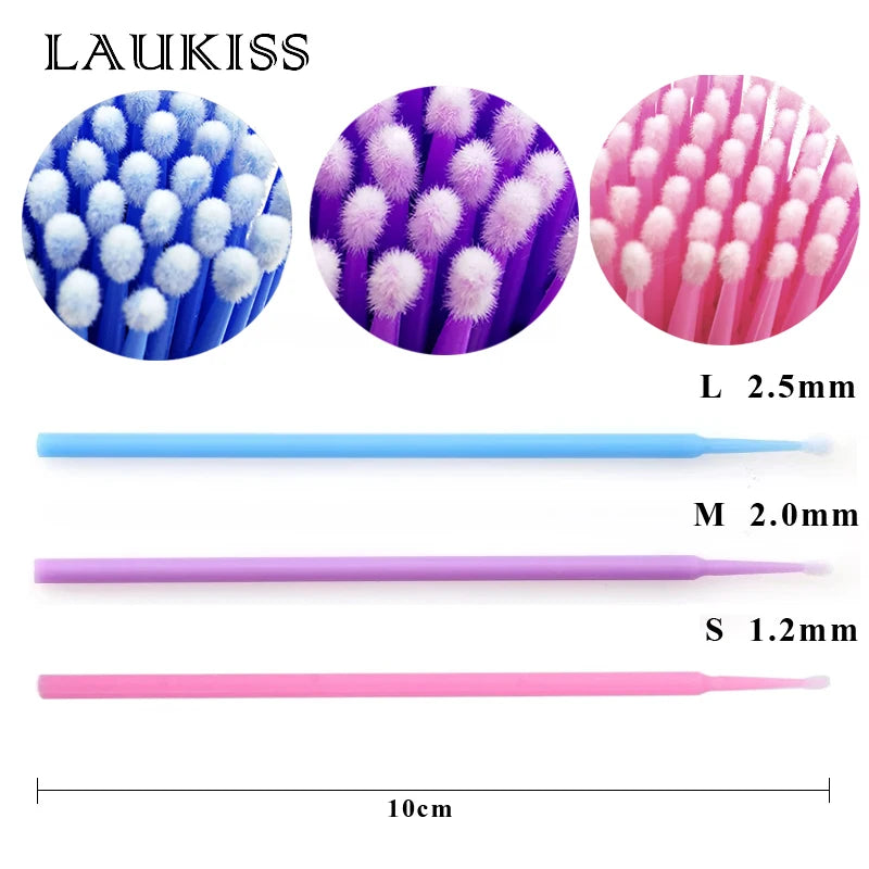 100pcs Micro make up brushes Eyelash Extension EyeLash Glue Brushes Lint Free Applicators MakeUp brushes Makeup Tools