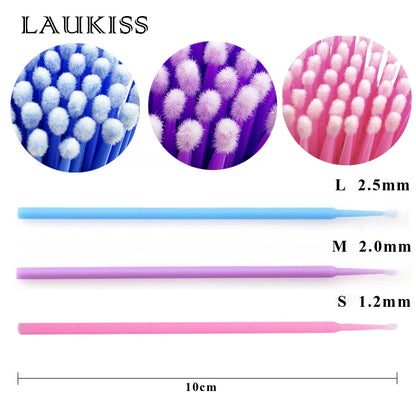 100pcs Micro make up brushes Eyelash Extension EyeLash Glue Brushes Lint Free Applicators MakeUp brushes Makeup Tools