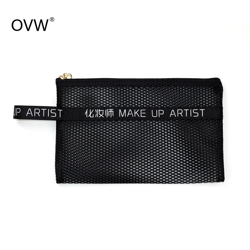 OVW Portable Makeup Brush Bag Holder for Cosmetic Tools Make up Collector Nylon with Zip