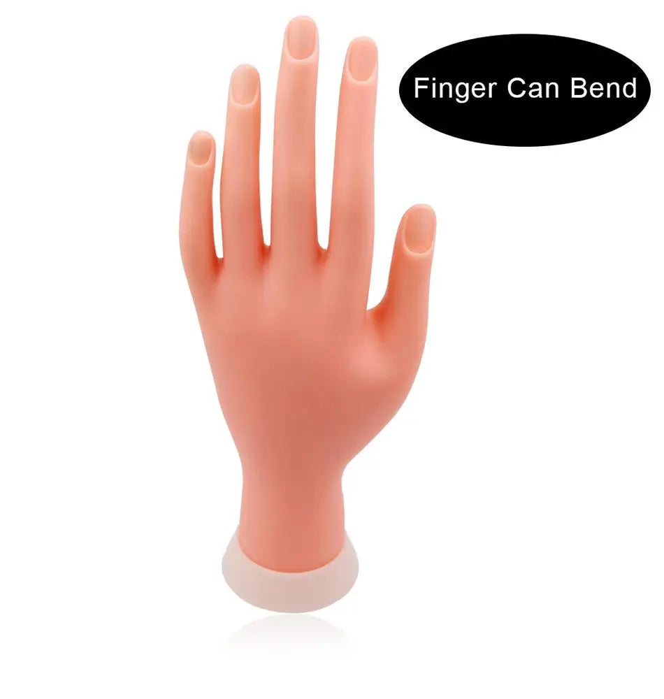 Nail Art Training Fake Hand Display False Tips UV Gel Polish Painting Tools Manicure  Practice Model