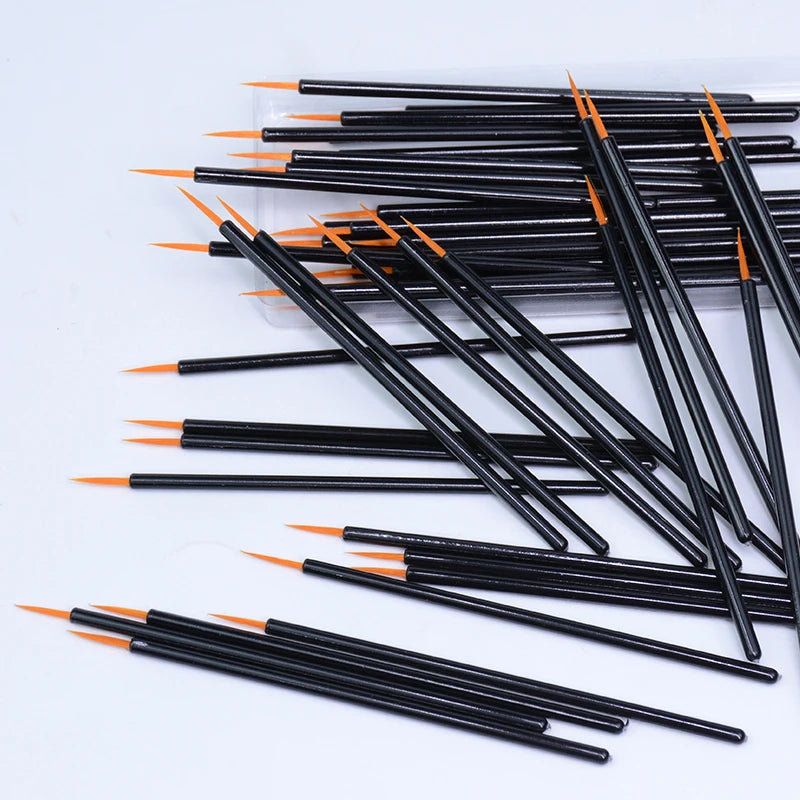 50pcs Disposable Nail Art Brush Eyeliner Eyeline Makeup Tools Manicure Painting Pen Tool Brushes