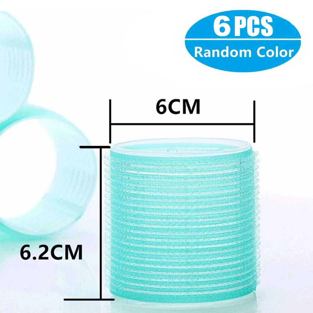 Self-Grip Hair Rollers Heatless Hair Curlers No Heat Hair Bang Volume Self-adhesive Hook &amp Loop DIY Styling Tool Random Color