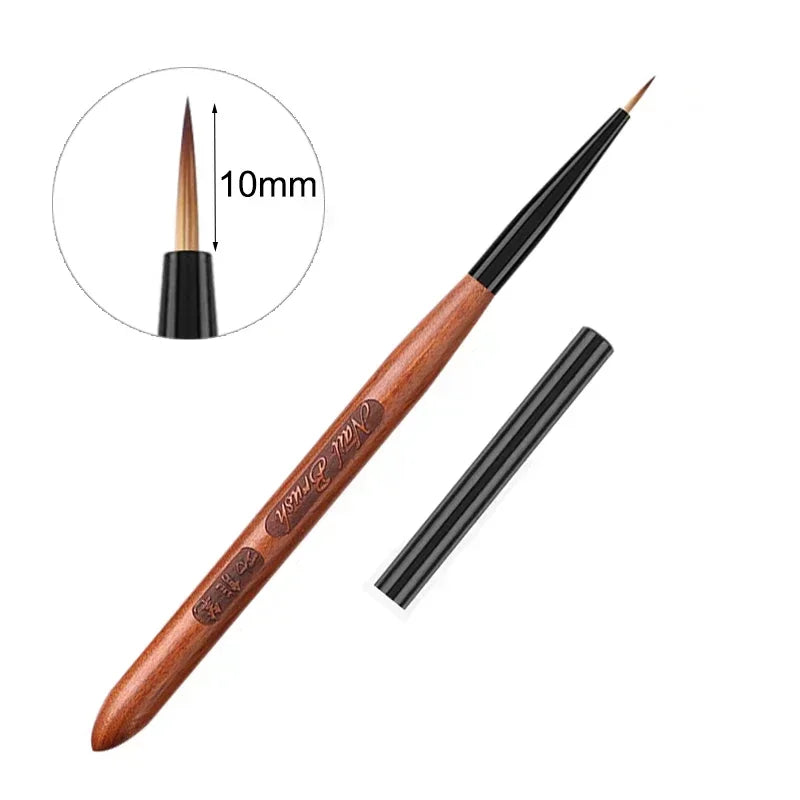 Nail Art Brush Sandalwood Lines Drawing Painting Phototherapy Gradient Sweeping Specific Pen UV Gel Liner Brush Manicure Tools