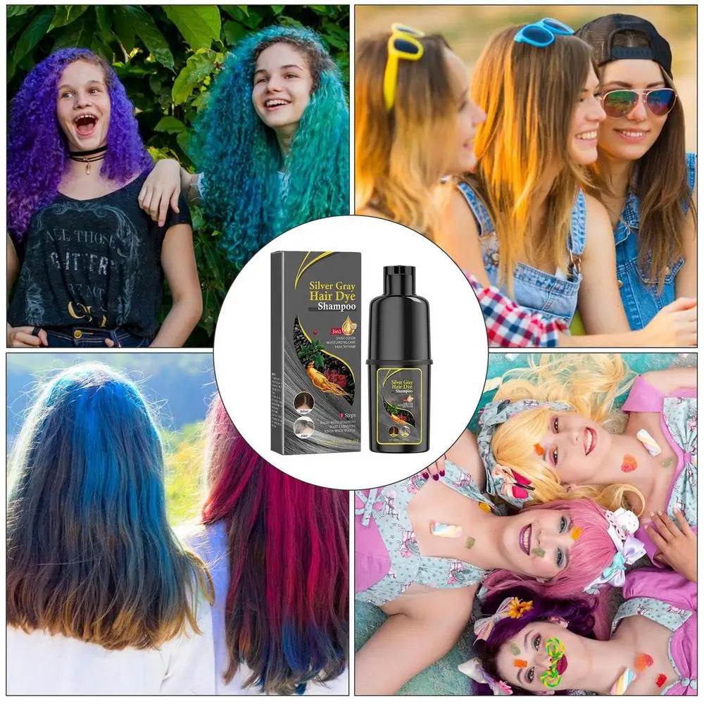 Hair Color Shampoo Black Hair Dye Covering White Hair Shampoo Hair Dye Shampoo Darkening Hair Shampoo Wine Red, Brown, Silver