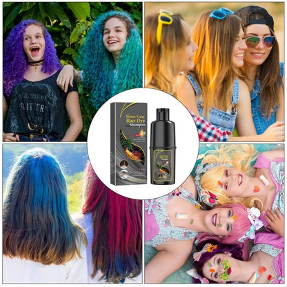 Hair Color Shampoo Black Hair Dye Covering White Hair Shampoo Hair Dye Shampoo Darkening Hair Shampoo Wine Red, Brown, Silver