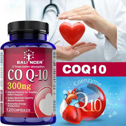 Coenzyme Q10 Capsules, 300 Mg, To Promote Cardiovascular Health and Heart Health, Provide Energy To Support Joint Health