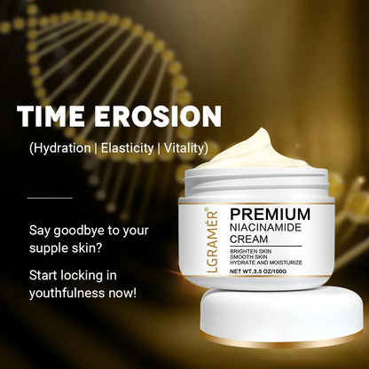 LGRAMER Gold Hyaluronic Acid Nicotinamide Face Essence Moisturize Replenishment Smooth Brighten Skin Care Firming Facial Serum