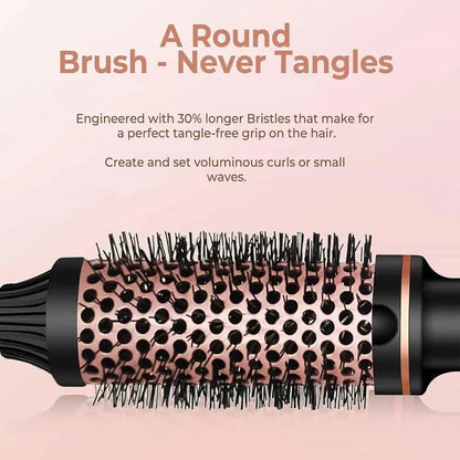 10   Hair Curler Ceramic Curling Iron Anti Scald Double PTC For Women Hot Brush Travel Fast Heating Heated Brush Thermal Brush