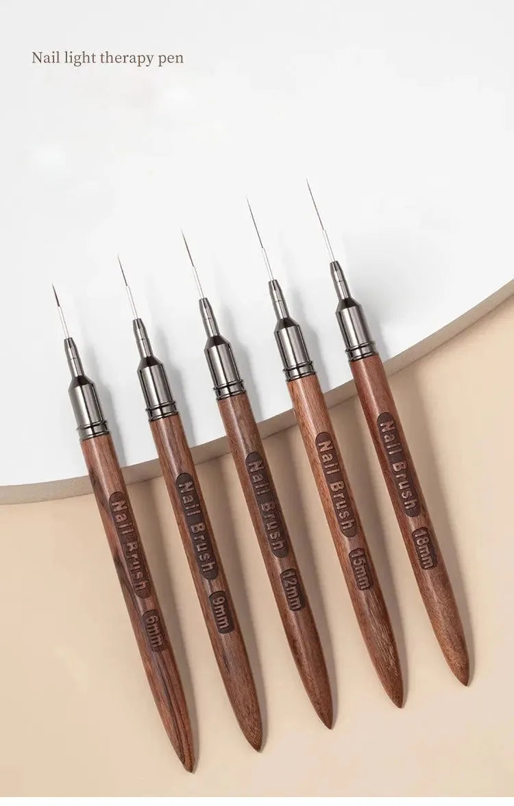 Nail Brush Wood Handle Gel Nail Art Liner DIY Painting Brush Drawing Lines Stripe Flower Painting Pen UV Gel Manicure Salon Tool