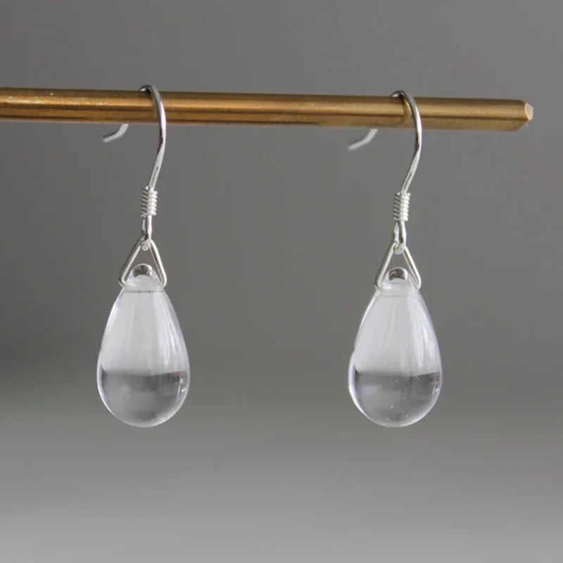 Clear teardrop earrings Everyday essentials Simple classic earrings gift