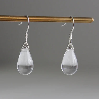Clear teardrop earrings Everyday essentials Simple classic earrings gift