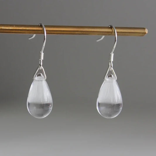 Clear teardrop earrings Everyday essentials Simple classic earrings gift