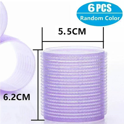 Self-Grip Hair Rollers Heatless Hair Curlers No Heat Hair Bang Volume Self-adhesive Hook &amp Loop DIY Styling Tool Random Color