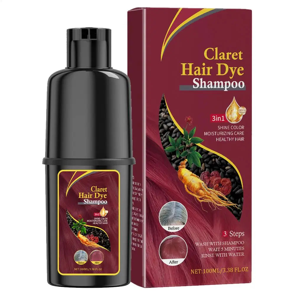 Hair Color Shampoo Black Hair Dye Covering White Hair Shampoo Hair Dye Shampoo Darkening Hair Shampoo Wine Red, Brown, Silver