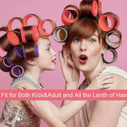 Self-Grip Hair Rollers Heatless Hair Curlers No Heat Hair Bang Volume Self-adhesive Hook &amp Loop DIY Styling Tool Random Color