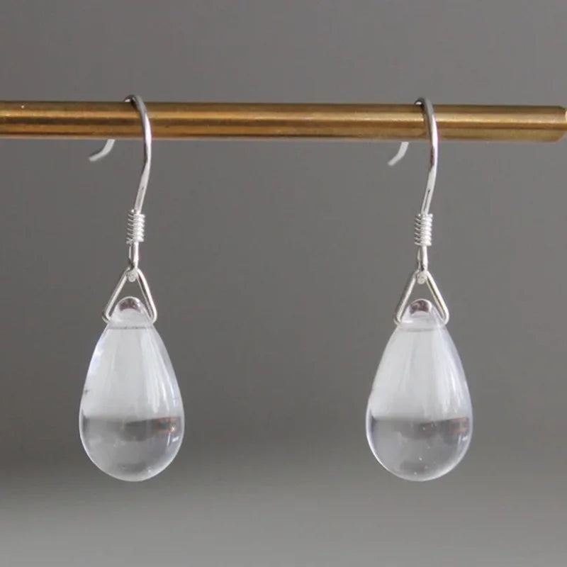 Clear teardrop earrings Everyday essentials Simple classic earrings gift
