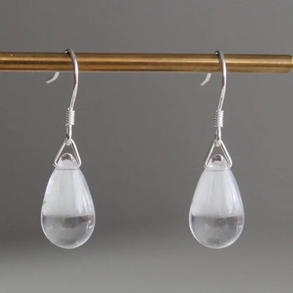 Clear teardrop earrings Everyday essentials Simple classic earrings gift