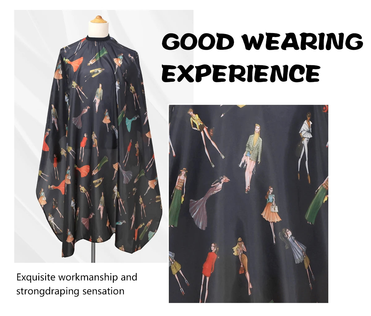 Barbershop Hairdressing Coat Waterproof Adjustable Gown Anti-static Buckle Haircut Cloth Barber Cape Tool