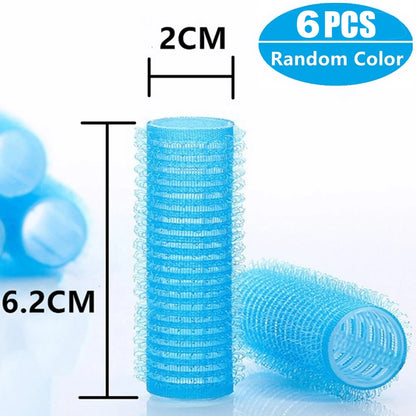 Self-Grip Hair Rollers Heatless Hair Curlers No Heat Hair Bang Volume Self-adhesive Hook &amp Loop DIY Styling Tool Random Color