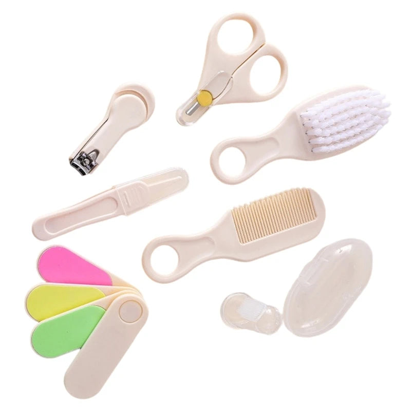 Essential 7 Piece Baby Grooming Kit for Newborns and Infants Includes Brush Comb Toothbrush Nails Clippers