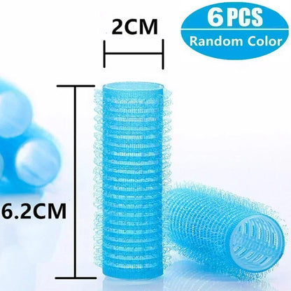 Self-Grip Hair Rollers Heatless Hair Curlers No Heat Hair Bang Volume Self-adhesive Hook &amp Loop DIY Styling Tool Random Color