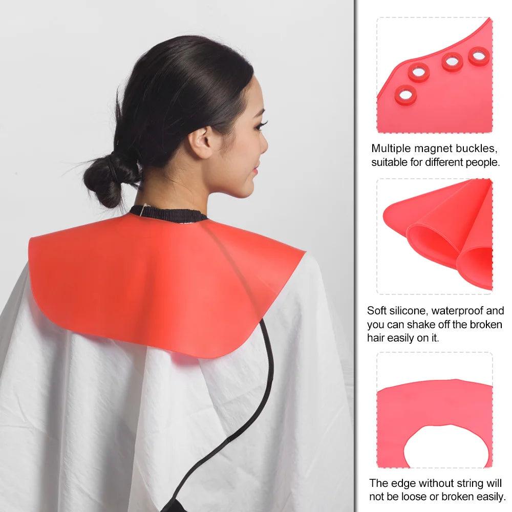 Haircut Neck Cape Wrap Collar Shield Waterproof Silicone Hair Coloring Cuttin Barber Hairdressing