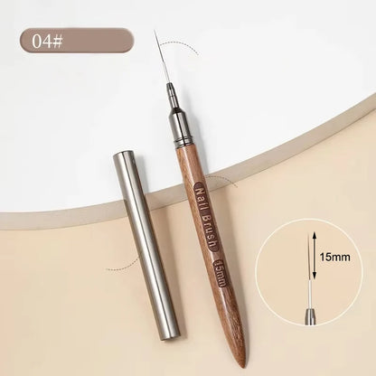 Nail Brush Wood Handle Gel Nail Art Liner DIY Painting Brush Drawing Lines Stripe Flower Painting Pen UV Gel Manicure Salon Tool