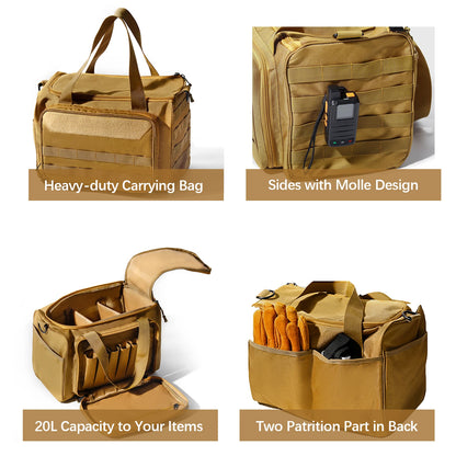 Tactical MOLLE Storage Bag - Durable Oxford Organizer for Training, Range Gear & Everyday Essentials - Adjustable Shoulder Strap