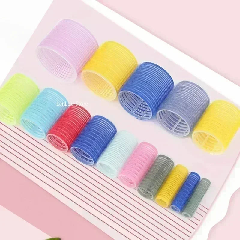 Self-Grip Hair Rollers Heatless Hair Curlers No Heat Hair Bang Volume Self-adhesive Hook &amp Loop DIY Styling Tool Random Color