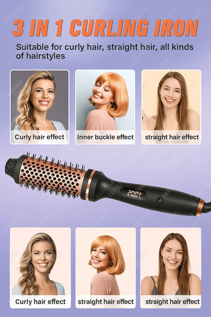 10   Hair Curler Ceramic Curling Iron Anti Scald Double PTC For Women Hot Brush Travel Fast Heating Heated Brush Thermal Brush