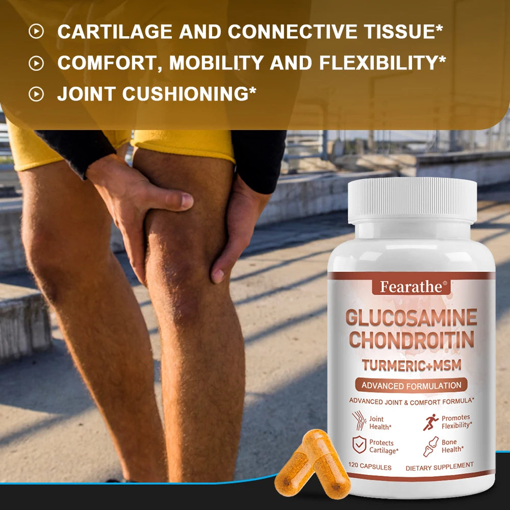 Glucosamine Chondroitin Turmeric MSM Supplement, Support Joint and Bone Health, Promote Immune Health, Cartilage Health